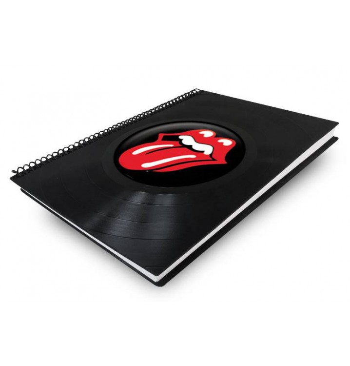Libreta cuaderno normal Disco vinilo Rolling Stones rojo
