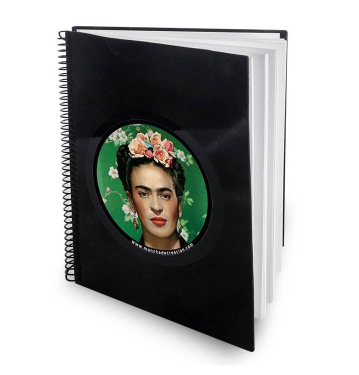 Libreta cuaderno normal Disco vinilo Frida Kahlo