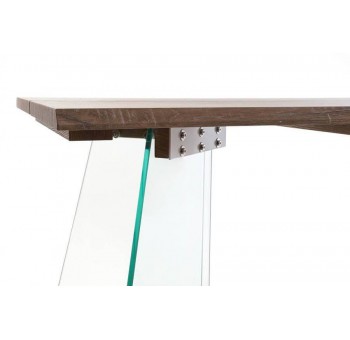 Mesa comedor Dedalo madera natural cristal estilo casual