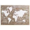 Cabecero cuadro Mapa Mundo 165x100 madera natural