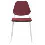 Set 4 sillas Xea tapizado rojo estructura metálica blanca