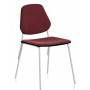 Set 4 sillas Xea tapizado rojo estructura metálica blanca