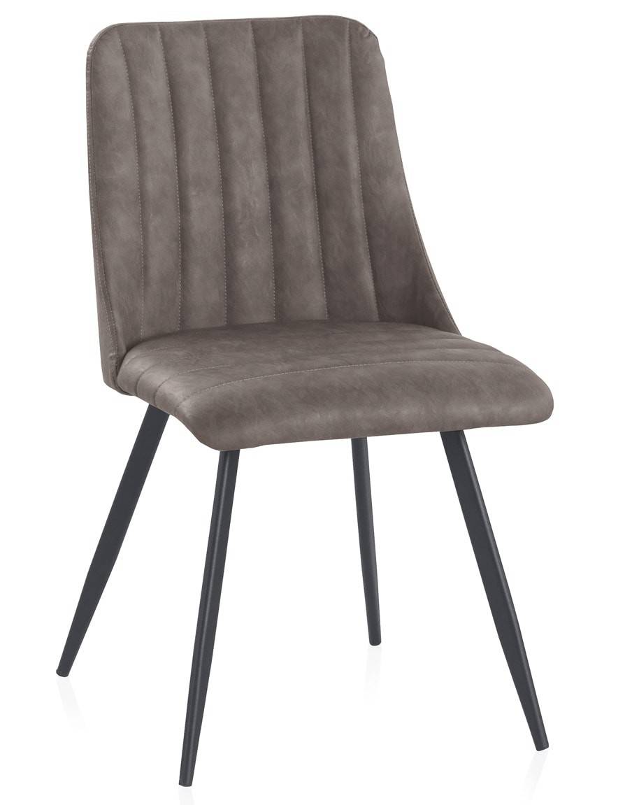 hogar Arte Sucio Set 4 sillas polipiel Lofax topo patas metálicas negras