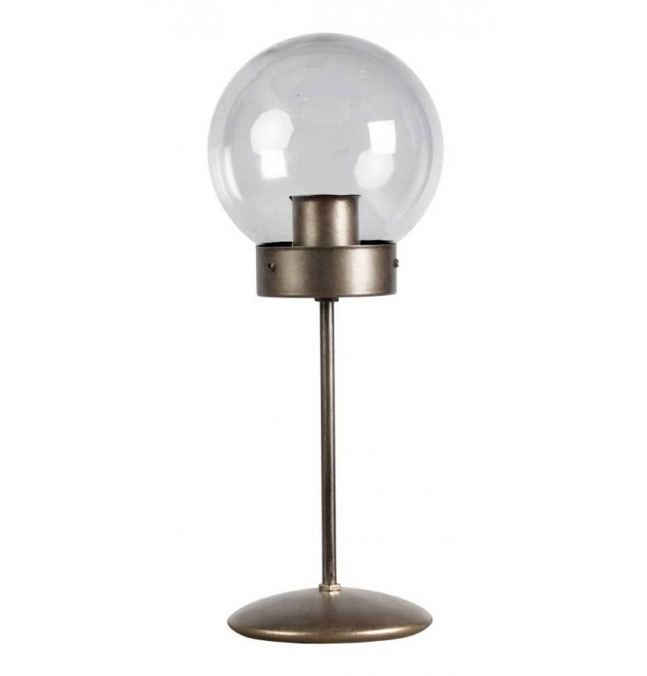 Lámpara de mesa Atomo Art Decó plata vieja transparente