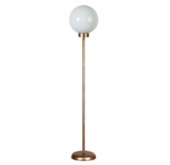 Lámpara de pie Atomo Art Decó oro globo cristal traslúcido