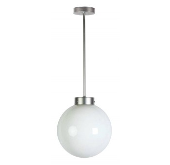 Lámpara de techo Atomo Art Decó plateada globo cristal traslúcido