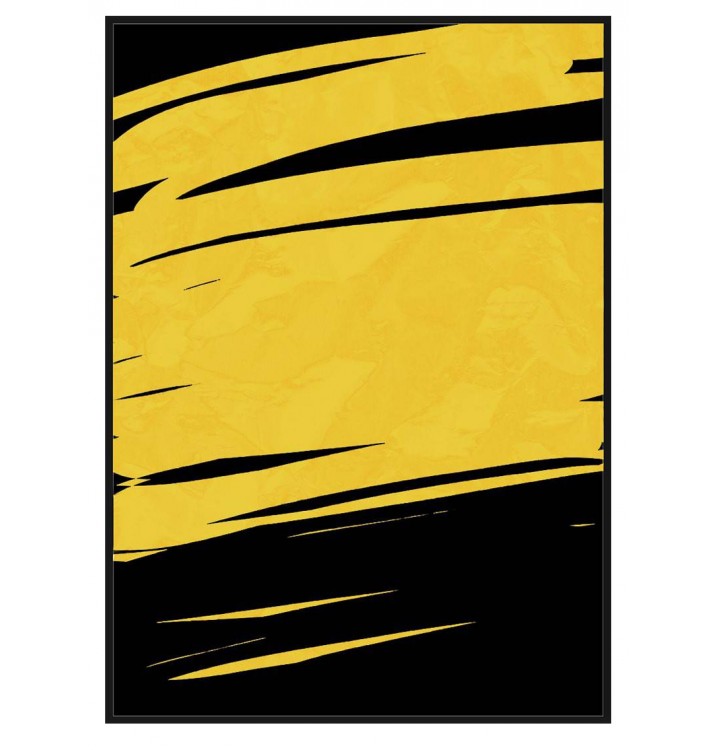 Cuadro rectangular lienzo Zray abstracto enmarcado dorado y negro