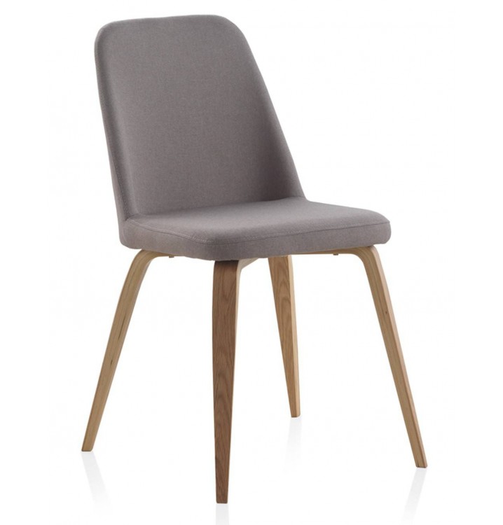 Set 4 sillas madera haya Janne tapizado gris