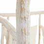 Cama con dosel Santorini troncos madera teka blanca