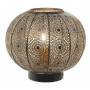 Lámpara sobremesa Mahatna esfera metal negro dorado