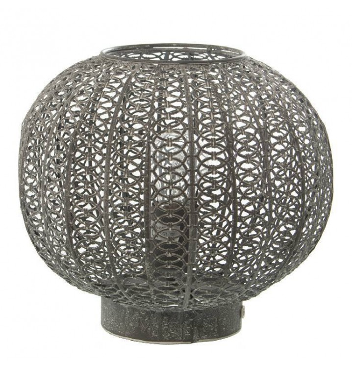 Lámpara sobremesa Kapil esfera metal gris envejecido