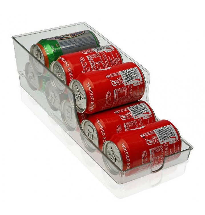 Dispensador ahorra espacio latas para nevera transparente